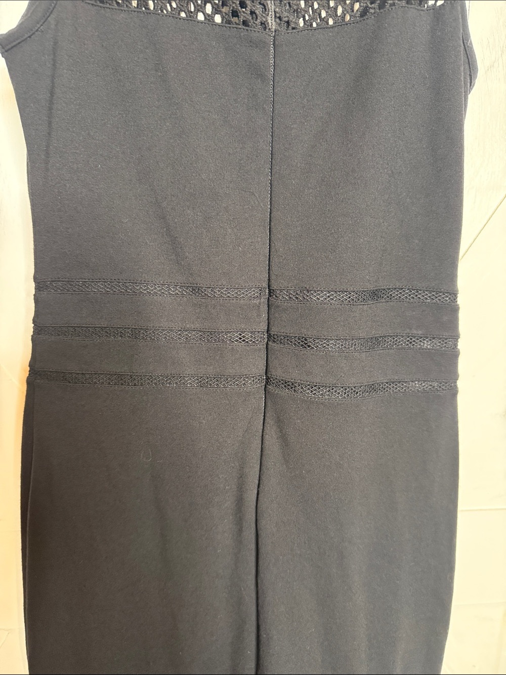 French Connection Chantilly Beau Black Sleeveless Mesh-Yoke Maxi Dress - Picture 11 of 13